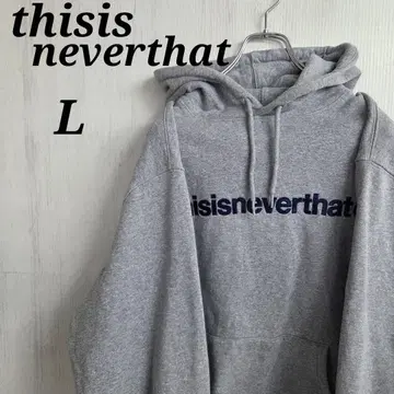 thisisneverthat 후드티 L 그레이 네이비 자수 로고