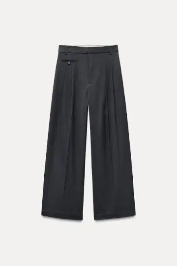 그레이 스트라이프 슬랙스