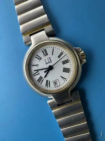 던힐 여성용 20mm 라운드 케이스 화이트 다이얼 로만