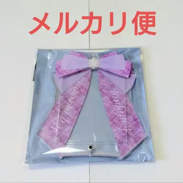 후쿠야 포토 카드 아크릴 프레임 리본 트위드 체크 퍼플 보라색