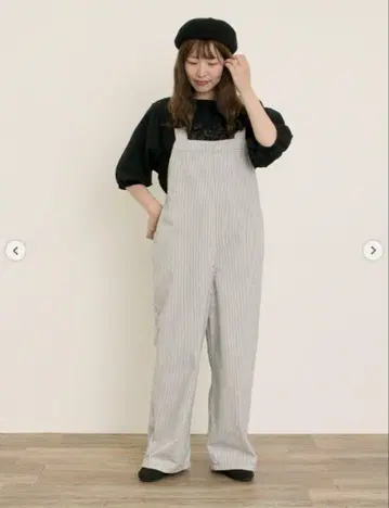 Samansa Mos2 자수 데님/히코리 멜빵 바지