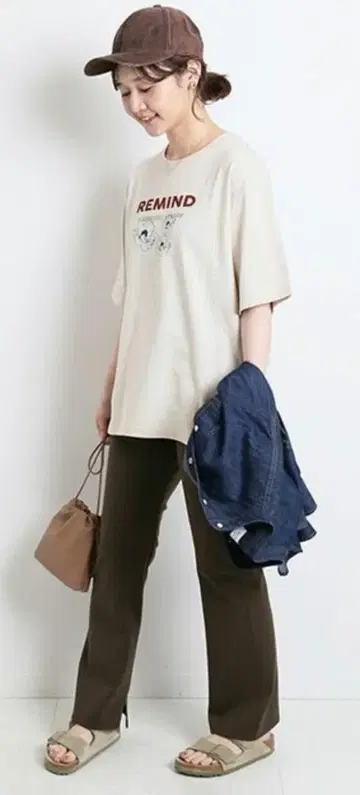 SLOBE IENA FLOWER REMIND 로고 T셔츠 새상품급