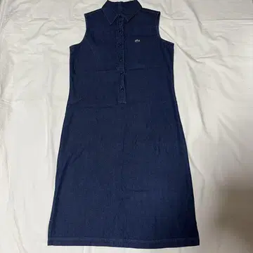 LACOSTE 데님 셔츠 슬리브리스 원피스