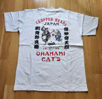 새상품 크롭 헤드 고양이 의인화 티셔츠 우타가와 쿠니요시 축제 문신 XL