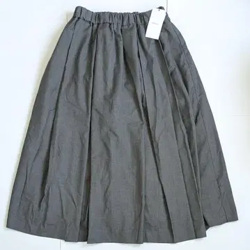 [새상품] MOUSSY 마우지 플리츠 롱 스커트 그레이