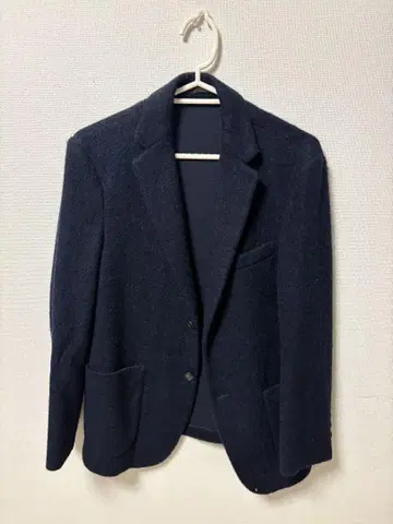 유니클로 네이비 테일러드 자켓 울 혼방