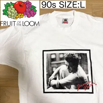 제임스 딘 90s USA 싱글 스티치 프린트 티셔츠 L 화이트