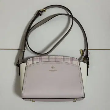 &chouette 숄더백 핑크 베이지 크리스탈 체크 새상품급
