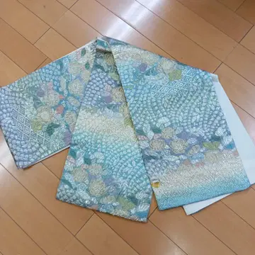 고급 니시진 비단 후쿠로 오비 육통 꽃무늬 미재단 제품