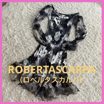 [ROBERTASCARPA] 꽃무늬 튜닉 긴팔 프린트 프릴 원피스
