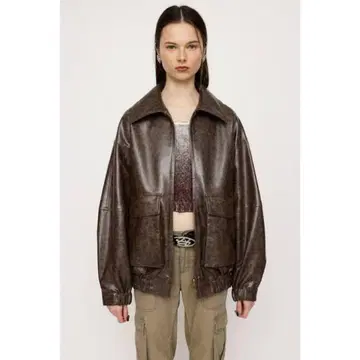 FAUX LEATHER ZIP UP 블루종 SLY 가죽 자켓