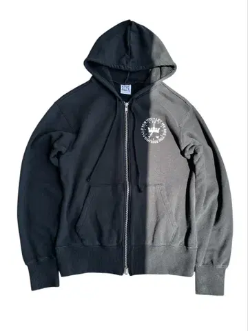 graphics short length double zip hoodie