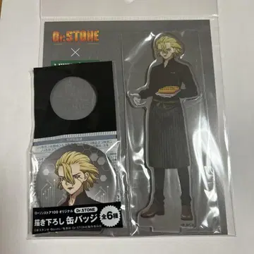 Dr. STONE 콜라보 로손100 스탠리 아크릴 스탠드 캔뱃지