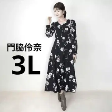 여성용 꽃무늬 원피스 카도와키 레이나 콜라보