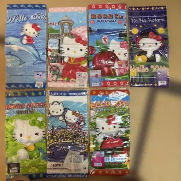 Hello Kitty 타월 세트 7매 지역 한정판 포함.