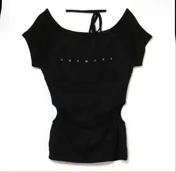 andmary Mary logo ribbon tops black