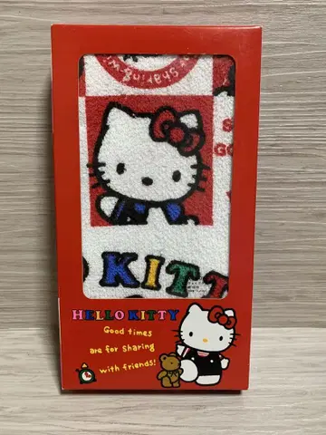 레트로 1991년 HELLO KITTY 키티 페이스 타월 일본제