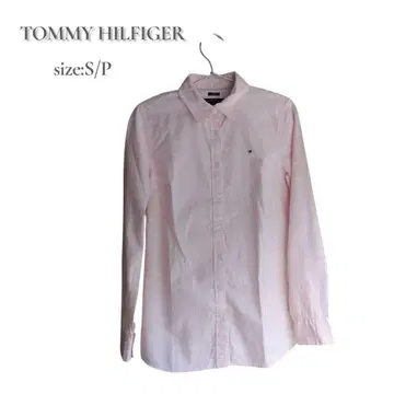 [새상품급] TOMMY HILFIGER 스트라이프 셔츠 핑크 로고 긴팔