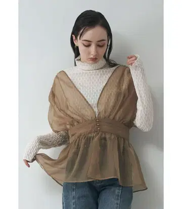 Limue 오간자 시어 뷔스티에
