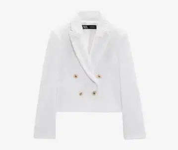 [ ZARA 원가 ₩10,990 ] 당일 발송 텍스처 소재 크롭 블레이저