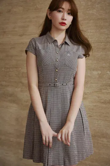 새상품 Herlipto Checked Shirt Mini Dress