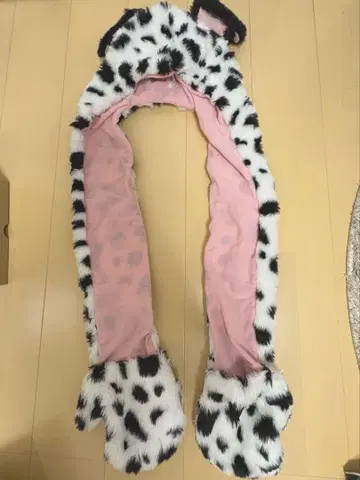 달마시안 패턴 퍼 모자
