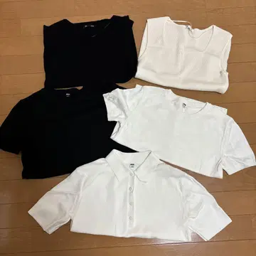 GU UNIQLO 이번 시즌 화이트 블랙 니트 5장 세트