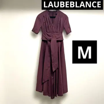 LAUBEBLANCE 셔츠 원피스 버건디 허리 리본 M