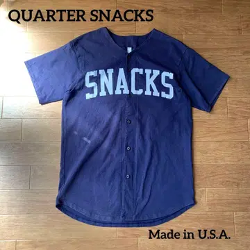 QUARTER SNACKS USA 제작 베이스볼 셔츠 플로키 프린트