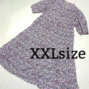폴앤조 유니클로 꽃무늬 티어드 롱 원피스 XXL