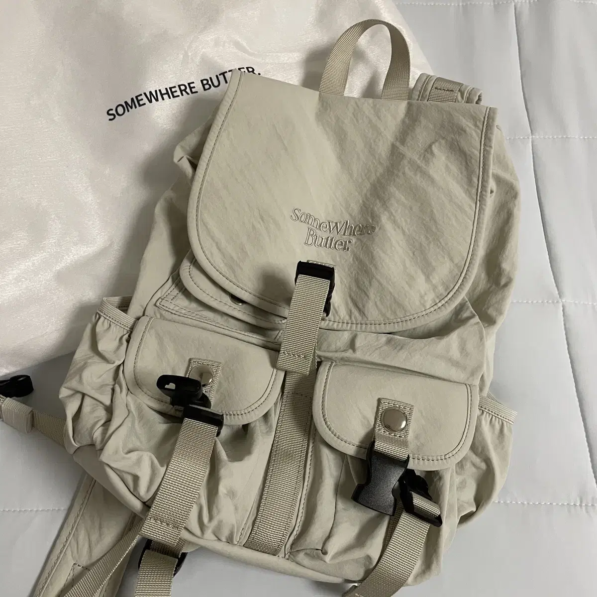 バックパック・リュック SOMEWHERE BUTTER. PP mini backpack 5color Somewhere Butter PP Mini Backpack Ash Mint #썸웨어버터,#썸