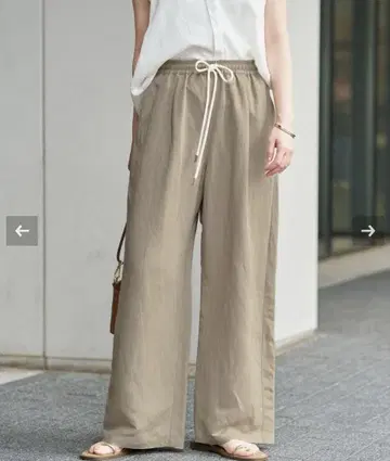 이에나 린넨 레이온 이지 팬츠 38