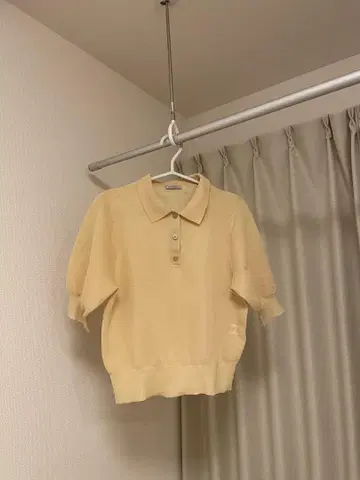 green label relaxing 퍼프 시어 폴로 니트