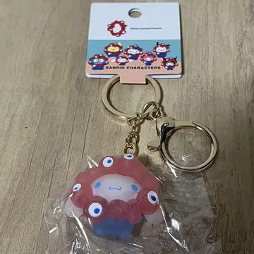산리오 먝먝 입체 마스코트 클리어 컬러 키링 시나몬