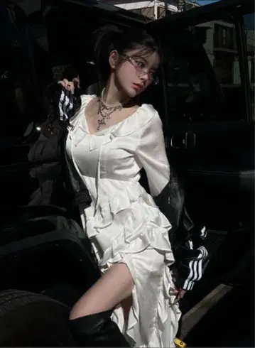 Darich 랜덤 프릴 롱 원피스