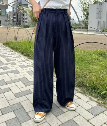 CIAOPANIC TYPY 턱 볼륨 와이드 슬랙스 네이비