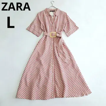 새상품 택 포함 ZARA 린넨 레이온 셔츠 원피스 벨트 L 사이즈