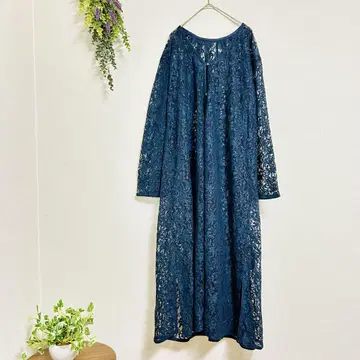 새상품급 SPICK&SPAN [ F ] 전체 레이스 롱 가디건