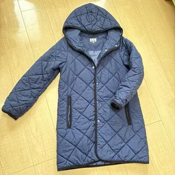 HELLYHANSEN 네이비 퀼팅 자켓 후드 부착