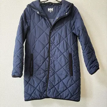 HELLYHANSEN 네이비 퀼팅 자켓 후드 부착