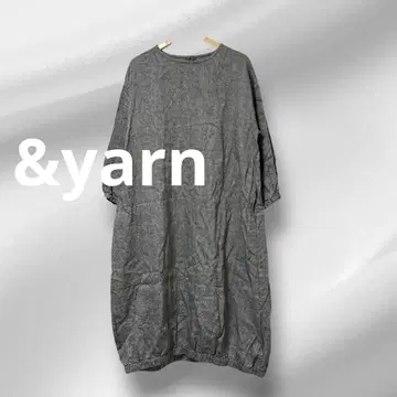 &yarn 그레이 긴팔 셔츠 원피스 린넨 마 밑단 밴딩 포켓 있음