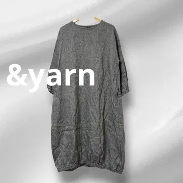 &yarn 그레이 긴팔 셔츠 원피스 린넨 마 밑단 밴딩 포켓 있음