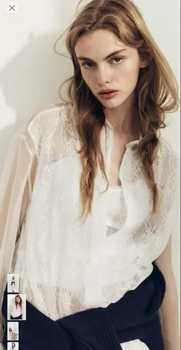 ZARA 오간자 레이스 오버사이즈 셔츠