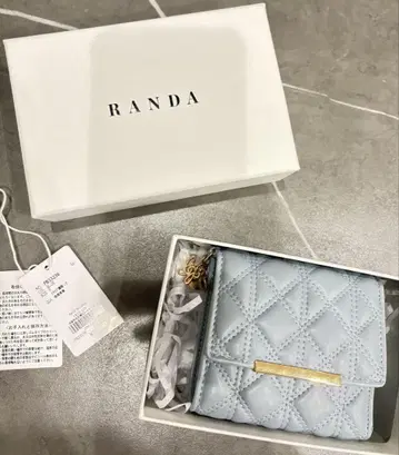 RANDA 퀼팅 3단 폴더형 미니 지갑 (BLUE)