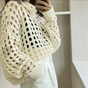 MIESROHE 미스로에 BIG 아일렛 니트 프리 사이즈 화이트