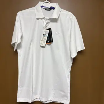Mizuno 화이트 피케 셔츠 M 골프용 미사용품