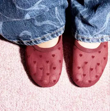 ZARA/자라 금기 대인기! 하트 무늬 시스루 발레 슈즈 38