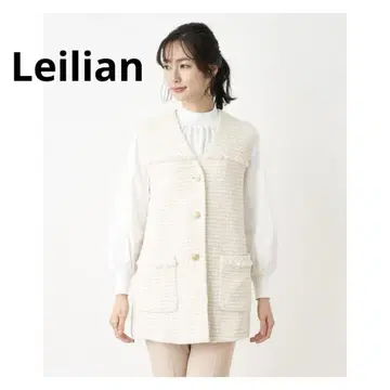 완판 컨디션 최상 레리안 정가 79,200엔 트위드 프린지 베스트