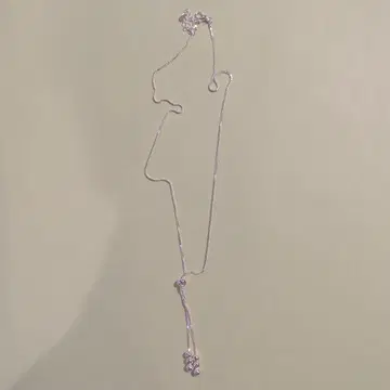 실버 롱 목걸이 3볼 디자인