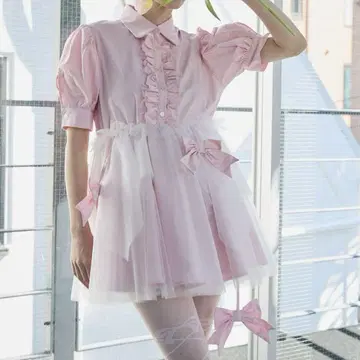 lilLilly pain 튤 레이어드 원피스 PINK